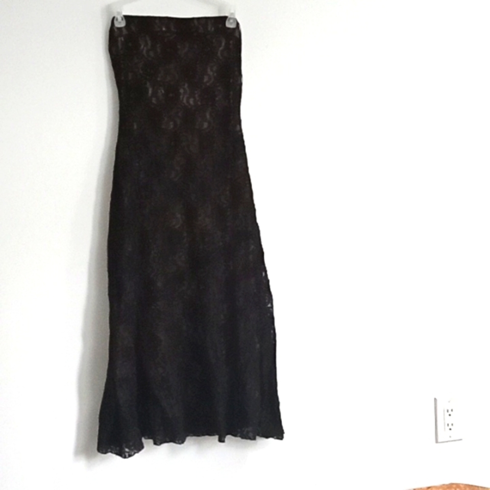 Y2K Ruby Rox Strapless Lace Dress, M